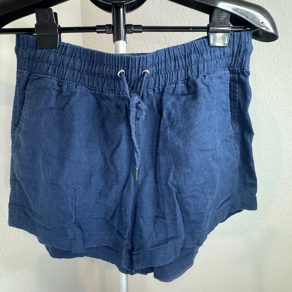 Gap Blue Linen/Rayon Athletic Shorts for Women (#231)